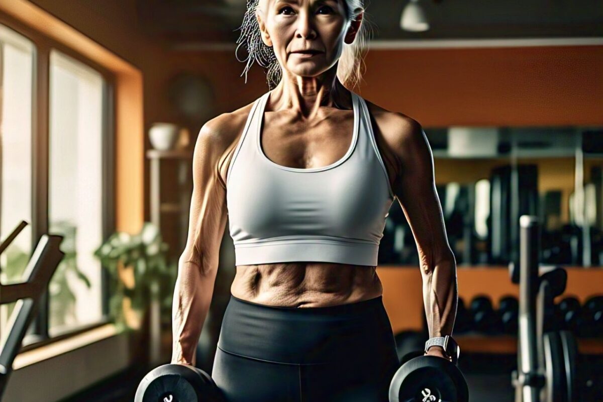 Instant relief for your joints- An elderly woman doing weight training